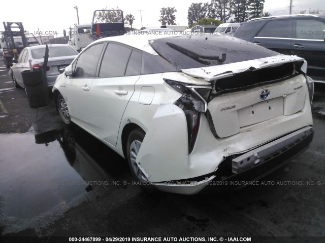 JTDKBRFU4H3555898 - 2017 TOYOTA PRIUS WHITE photo 3