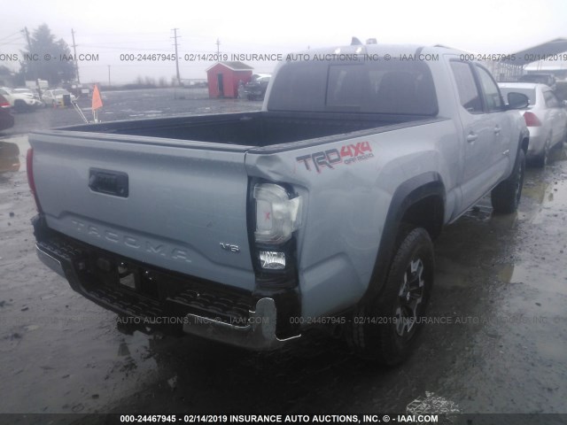 3TMDZ5BN4KM059470 - 2019 TOYOTA TACOMA DOUBLE CAB/SR5/TRD SPORT/ GRAY photo 4