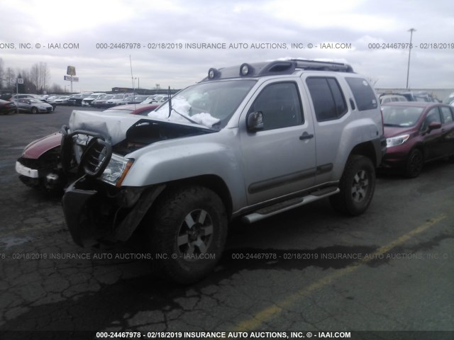 5N1AN0NW0BC523308 - 2011 NISSAN XTERRA OFF ROAD/S/SE SILVER photo 2