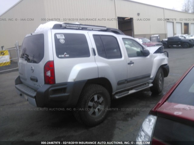 5N1AN0NW0BC523308 - 2011 NISSAN XTERRA OFF ROAD/S/SE SILVER photo 4
