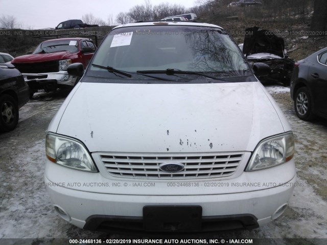 2FMZA51492BB22338 - 2002 FORD WINDSTAR LX WHITE photo 6