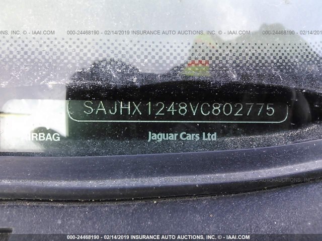 SAJHX1248VC802775 - 1997 JAGUAR XJ6 MAROON photo 9
