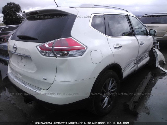 5N1AT2MT1FC873819 - 2015 NISSAN ROGUE S/SL/SV WHITE photo 4