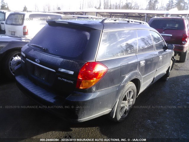 4S4BP61C957375282 - 2005 SUBARU LEGACY OUTBACK 2.5I BLACK photo 4