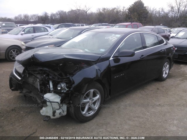 1G1ZC5ST8HF204517 - 2017 CHEVROLET MALIBU LS BLACK photo 2