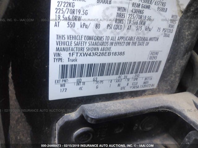 1FTXW43R28EB18385 - 2008 FORD F450 SUPER DUTY Unknown photo 9