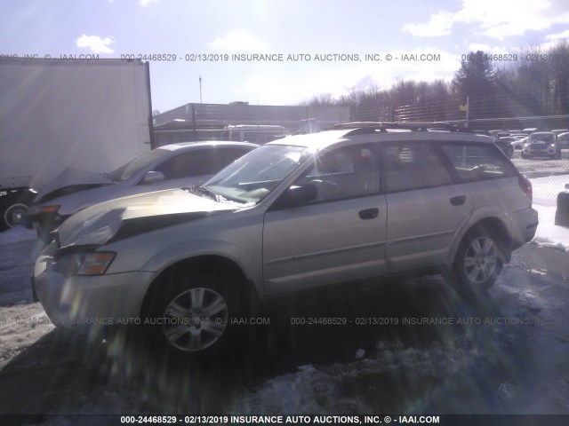 4S4BP61C156369403 - 2005 SUBARU LEGACY OUTBACK 2.5I BEIGE photo 2