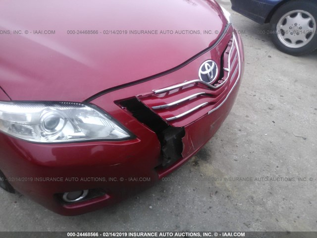 4T1BK3EK4AU609239 - 2010 TOYOTA CAMRY SE/LE/XLE 红色 照片 6