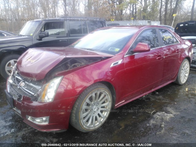 1G6DS5ED8B0101829 - 2011 CADILLAC CTS PREMIUM COLLECTION RED photo 2