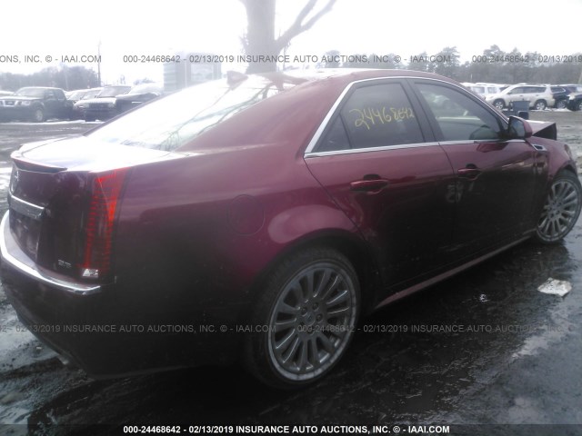 1G6DS5ED8B0101829 - 2011 CADILLAC CTS PREMIUM COLLECTION RED photo 4