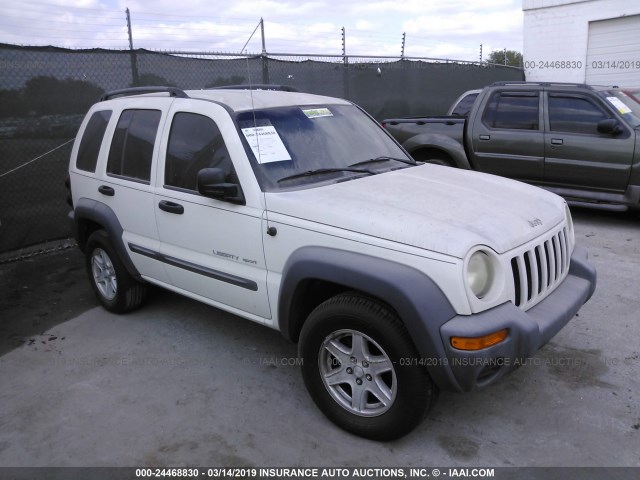 1J4GL48K73W618334 - 2003 JEEP LIBERTY SPORT/FREEDOM WHITE photo 1