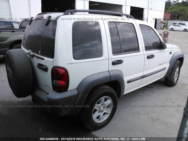 1J4GL48K73W618334 - 2003 JEEP LIBERTY SPORT/FREEDOM WHITE photo 4