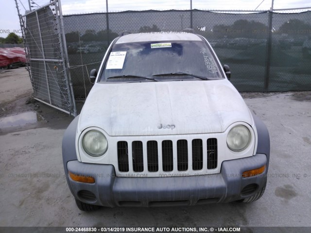 1J4GL48K73W618334 - 2003 JEEP LIBERTY SPORT/FREEDOM WHITE photo 6