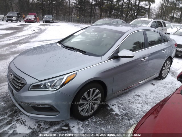 5NPE34AF4FH084438 - 2015 HYUNDAI SONATA SPORT/LIMITED Light Blue photo 2