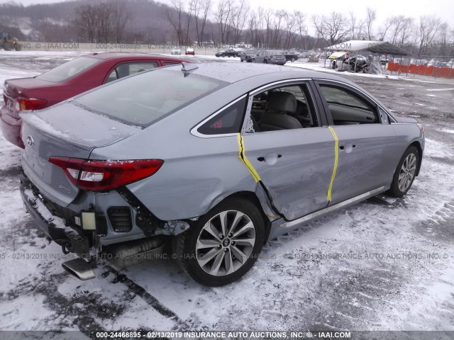 5NPE34AF4FH084438 - 2015 HYUNDAI SONATA SPORT/LIMITED Light Blue photo 4