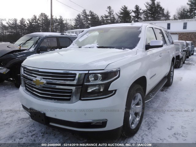 1GNSKJKC5GR126853 - 2016 CHEVROLET SUBURBAN K1500 LTZ WHITE photo 2