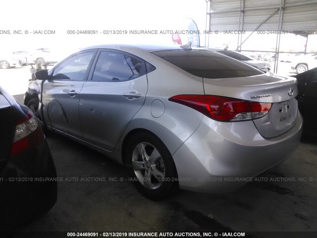 KMHDH4AE0DU540471 - 2013 HYUNDAI ELANTRA GLS/LIMITED SILVER photo 3