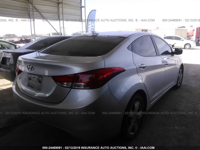 KMHDH4AE0DU540471 - 2013 HYUNDAI ELANTRA GLS/LIMITED SILVER photo 4