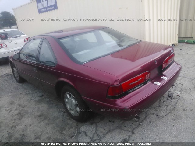 1FAPP62T6PH210334 - 1993 FORD THUNDERBIRD LX BURGUNDY photo 3