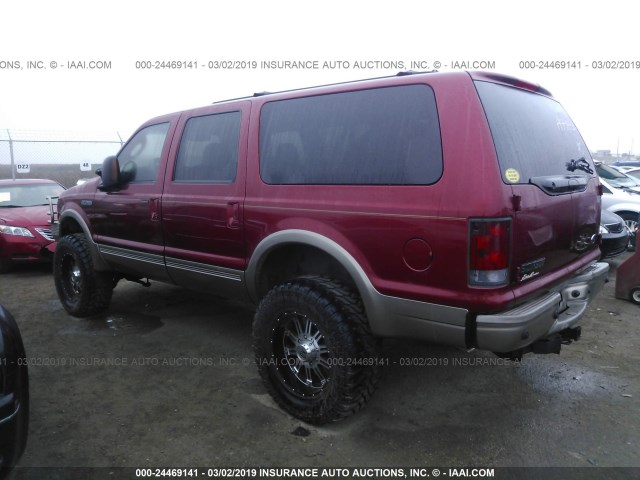 1FMSU45P64ED76667 - 2004 FORD EXCURSION EDDIE BAUER RED photo 3