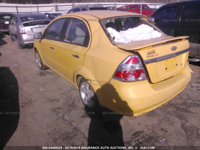 KL1TG56688B168591 - 2008 CHEVROLET AVEO LT YELLOW photo 3