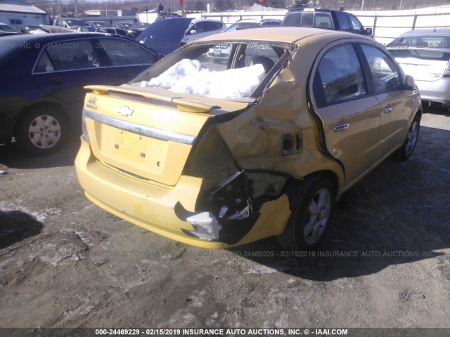 KL1TG56688B168591 - 2008 CHEVROLET AVEO LT YELLOW photo 4