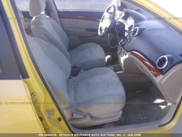 KL1TG56688B168591 - 2008 CHEVROLET AVEO LT YELLOW photo 5