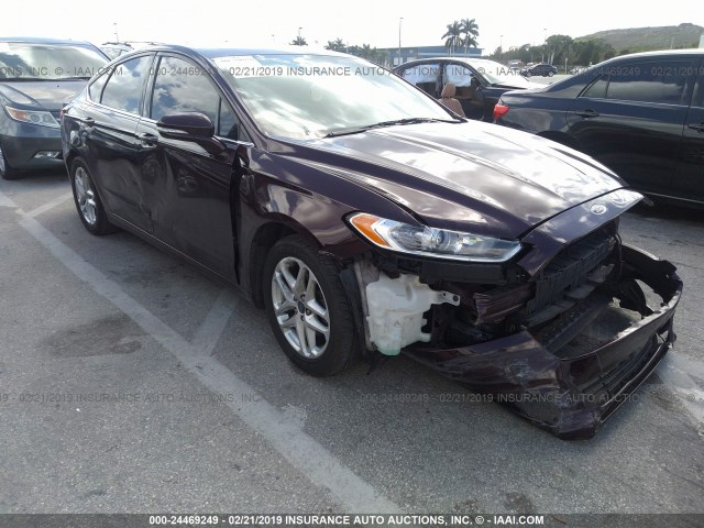 3FA6P0HR1DR381717 - 2013 FORD FUSION SE BURGUNDY photo 1