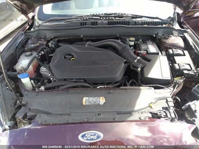 3FA6P0HR1DR381717 - 2013 FORD FUSION SE BURGUNDY photo 10