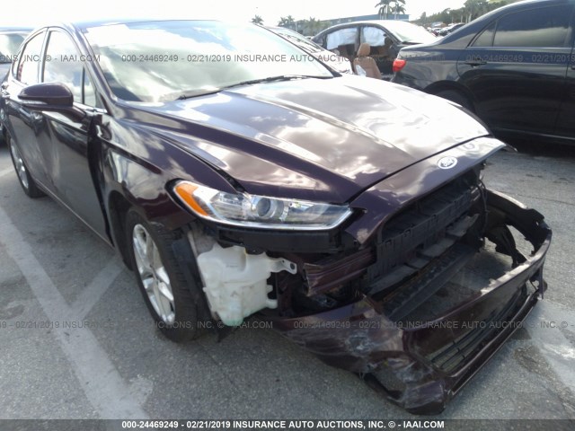 3FA6P0HR1DR381717 - 2013 FORD FUSION SE BURGUNDY photo 6