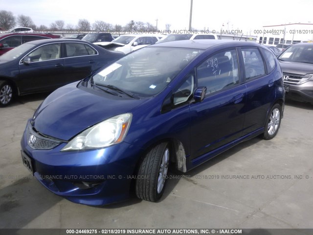 JHMGE8H51BC016559 - 2011 HONDA FIT SPORT BLUE photo 2