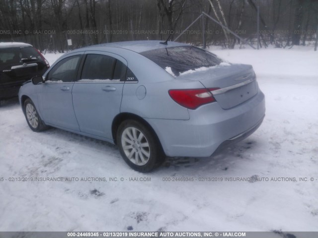 1C3CCBBB2DN570352 - 2013 CHRYSLER 200 TOURING Light Blue photo 3