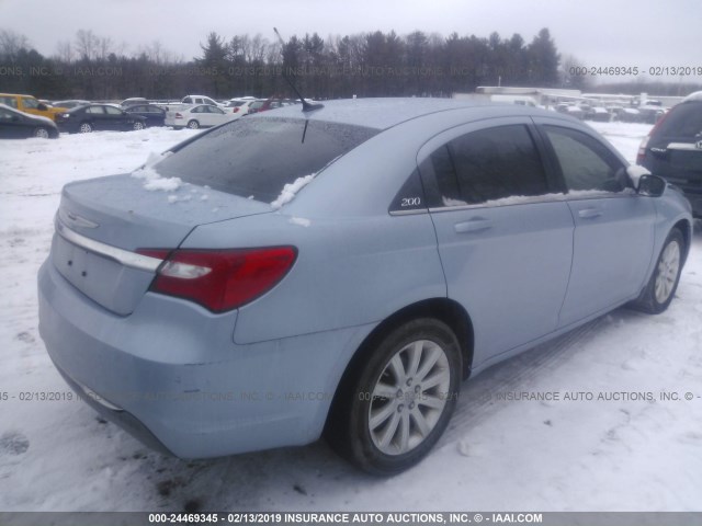 1C3CCBBB2DN570352 - 2013 CHRYSLER 200 TOURING Light Blue photo 4