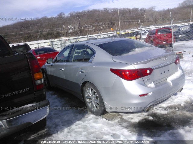 JN1BV7AR5FM397287 - 2015 INFINITI Q50 PREMIUM/SPORT SILVER photo 3