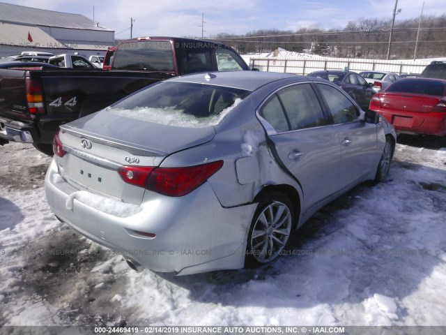 JN1BV7AR5FM397287 - 2015 INFINITI Q50 PREMIUM/SPORT SILVER photo 4