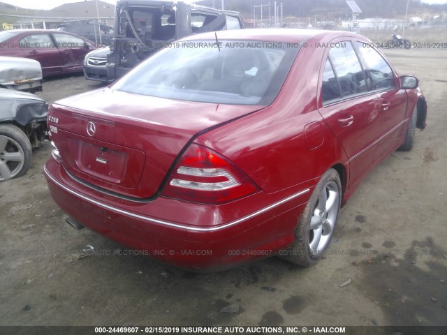 WDBRF52H86F729082 - 2006 MERCEDES-BENZ C GENERATION 2006 230 RED photo 4