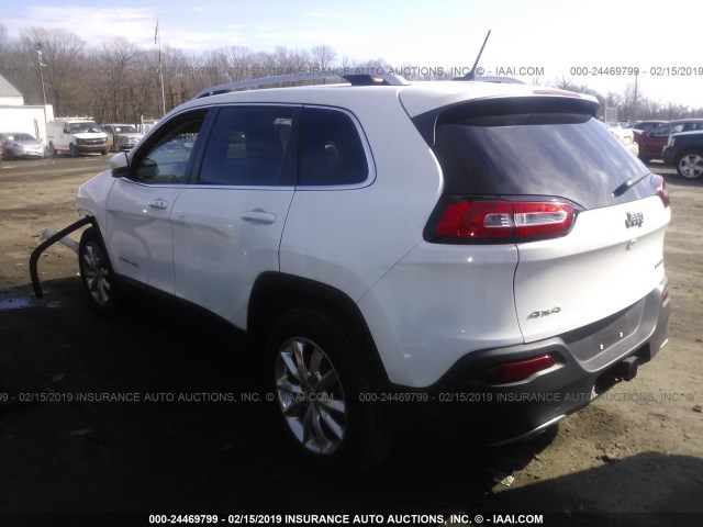 1C4PJMDS3EW257558 - 2014 JEEP CHEROKEE LIMITED WHITE photo 3