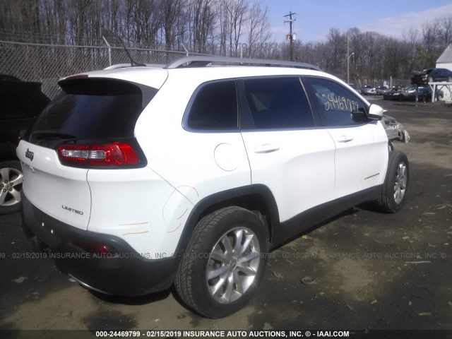 1C4PJMDS3EW257558 - 2014 JEEP CHEROKEE LIMITED WHITE photo 4