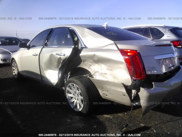 1G6AR5S3XE0140615 - 2014 CADILLAC CTS LUXURY COLLECTION GOLD photo 3