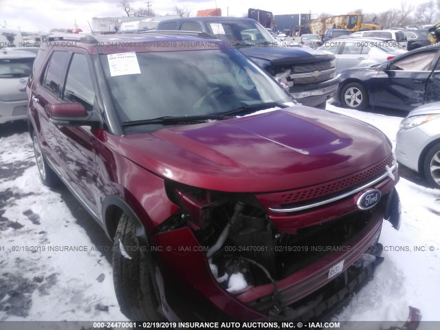 1FM5K7F86DGA94304 - 2013 FORD EXPLORER LIMITED RED photo 1