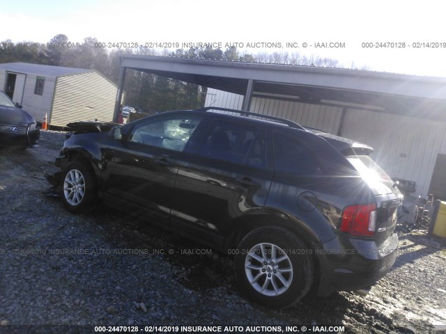 2FMDK3GC3DBB93449 - 2013 FORD EDGE SE BLACK photo 3