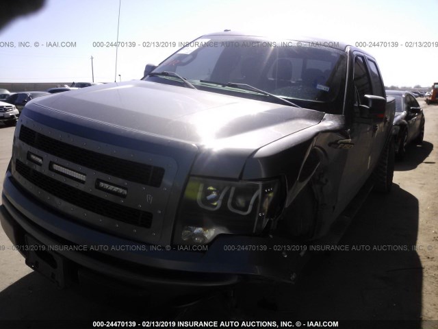 1FTFW1CF9CKD94315 - 2012 FORD F150 SUPERCREW GRAY photo 2