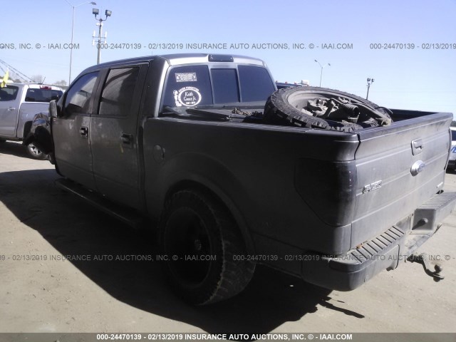 1FTFW1CF9CKD94315 - 2012 FORD F150 SUPERCREW GRAY photo 3