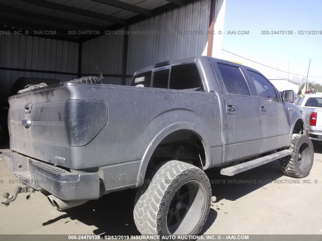 1FTFW1CF9CKD94315 - 2012 FORD F150 SUPERCREW GRAY photo 4