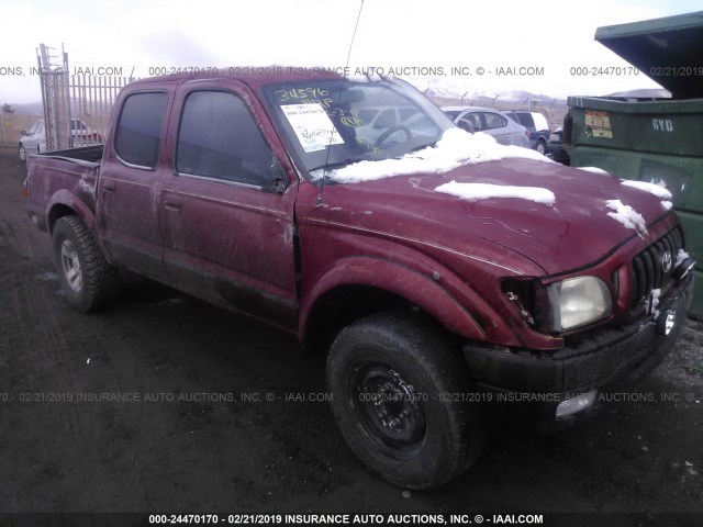 5TEHN72N01Z786597 - 2001 TOYOTA TACOMA DOUBLE CAB RED photo 1