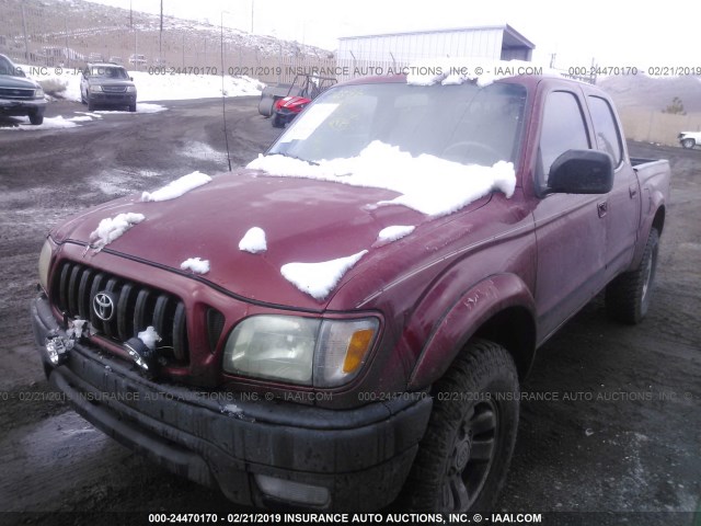 5TEHN72N01Z786597 - 2001 TOYOTA TACOMA DOUBLE CAB RED photo 2