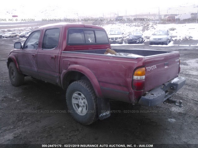 5TEHN72N01Z786597 - 2001 TOYOTA TACOMA DOUBLE CAB RED photo 3