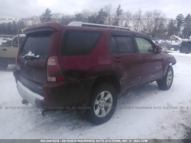 JTEBU14R458046463 - 2005 TOYOTA 4RUNNER SR5/SPORT BURGUNDY photo 4