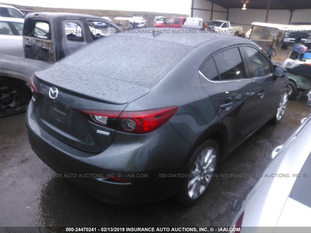 JM1BM1W36G1299387 - 2016 MAZDA 3 TOURING GRAY photo 4