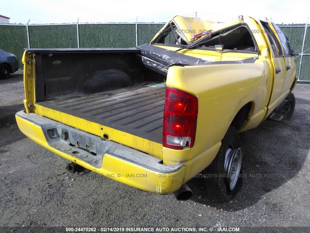 3D7KS28C25G809134 - 2005 DODGE RAM 2500 ST/SLT YELLOW photo 4